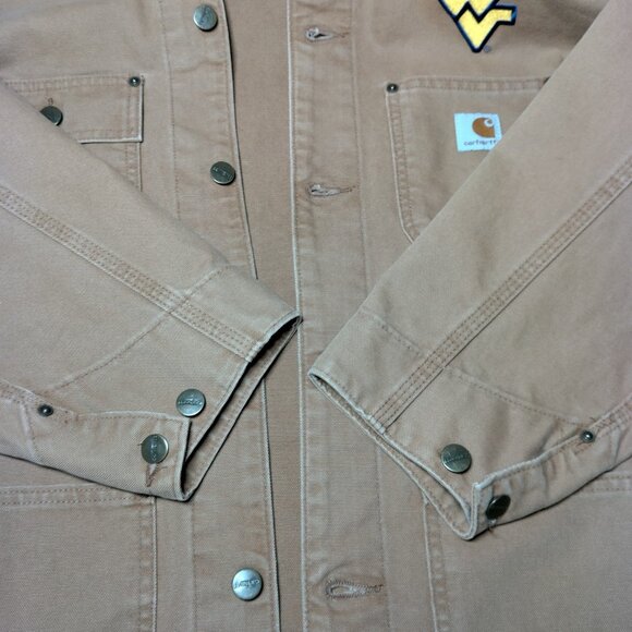 Carhartt Chore Jacket WVU Mountaineers 2XL Brown Duck Canvas 101322 211 Work - Picture 10 of 16